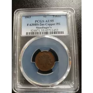 1863 Token F-239/422a Copper Our Little Monitor Patriotic, BN (2)