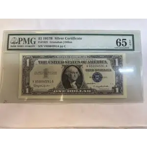 $1 1957-B blue seal. Small Silver Certificates 1621