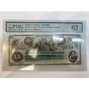 South Carolina, Columbia $20 1872