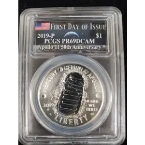 2019-P $1 Apollo 11 50th Anniversary First Day of Issue Earth Rising AMF, DCAM