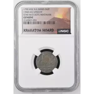 1790 VOC (1840-43) UTRECHT STAR W/O DOTS MINTMARK BN (2)