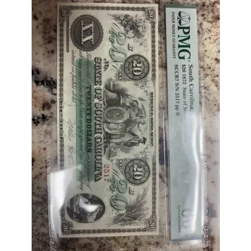 South Carolina, Columbia $20 1872