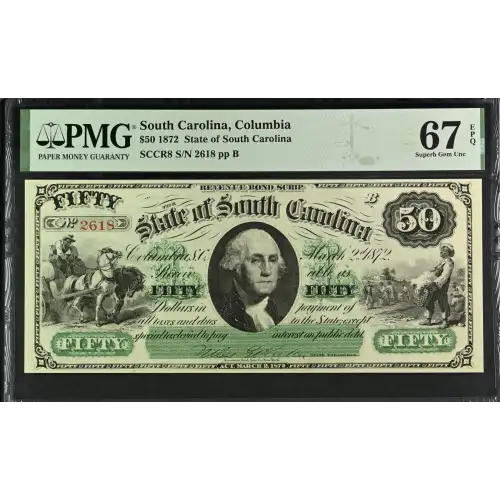 South Carolina, Columbia $20 1872 (2)